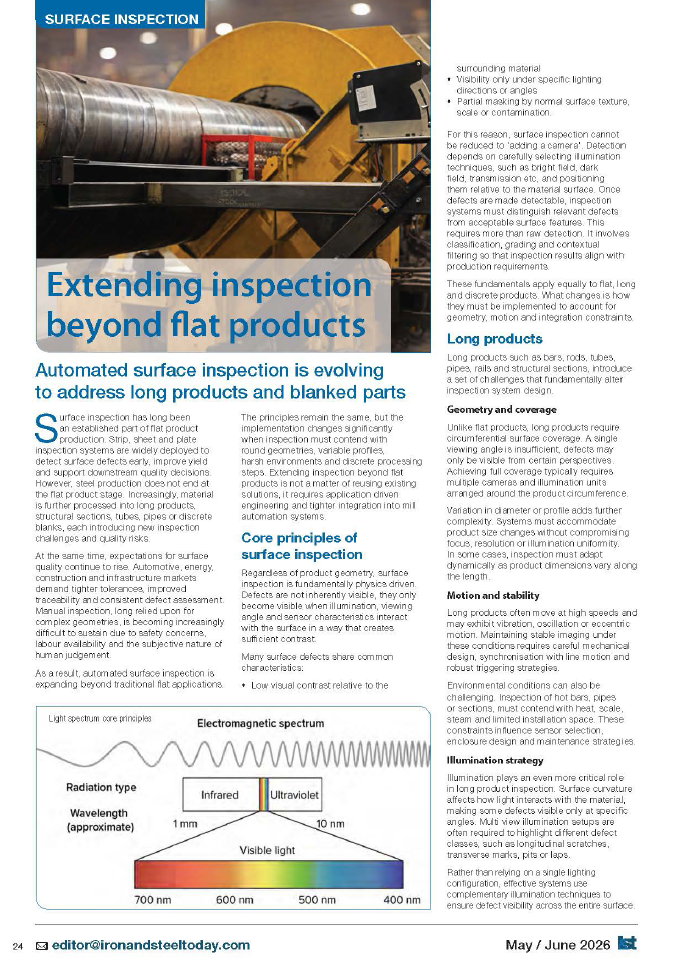 Extending Inspection Beyond Flat Products | Iron & Steel Today