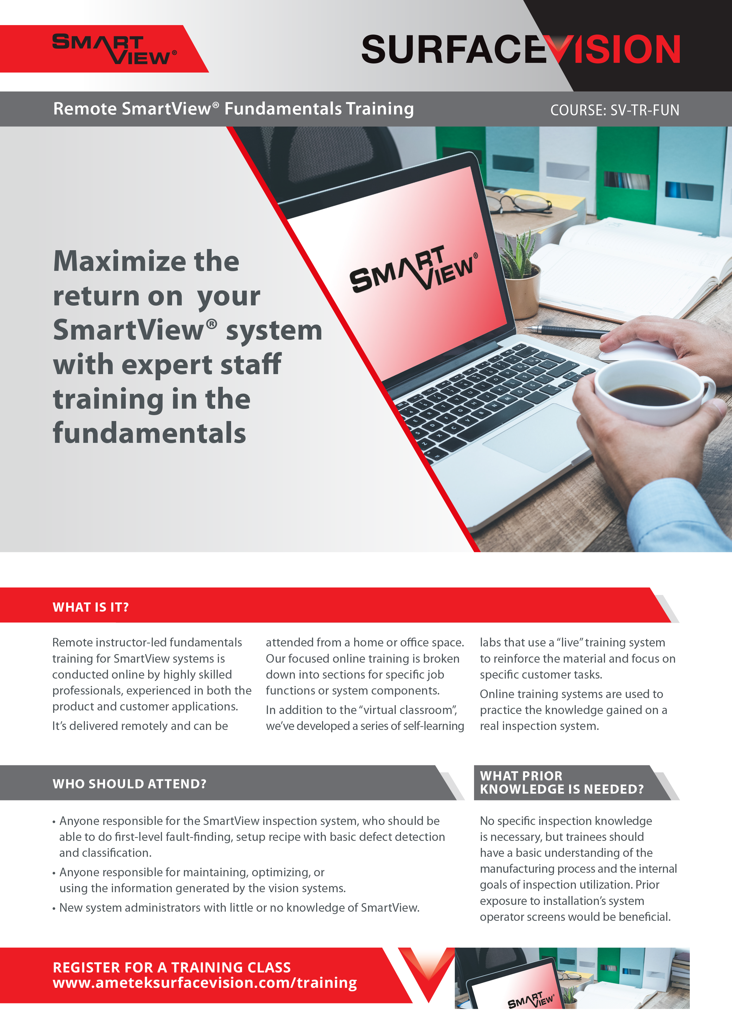 AMETEK Surface Vision Remote SmartView® Fundamentals Training Brochure (EN)
